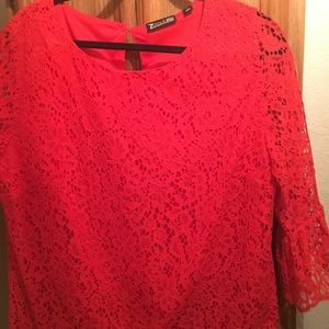 Coral lace shirt